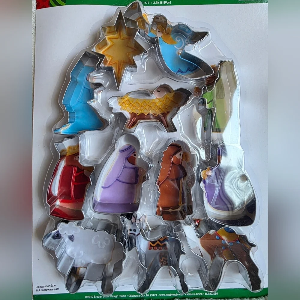 Christmas Nativity Metal Cookie Cutter Set of 12 Baby Jesus Kings Mary Joseph